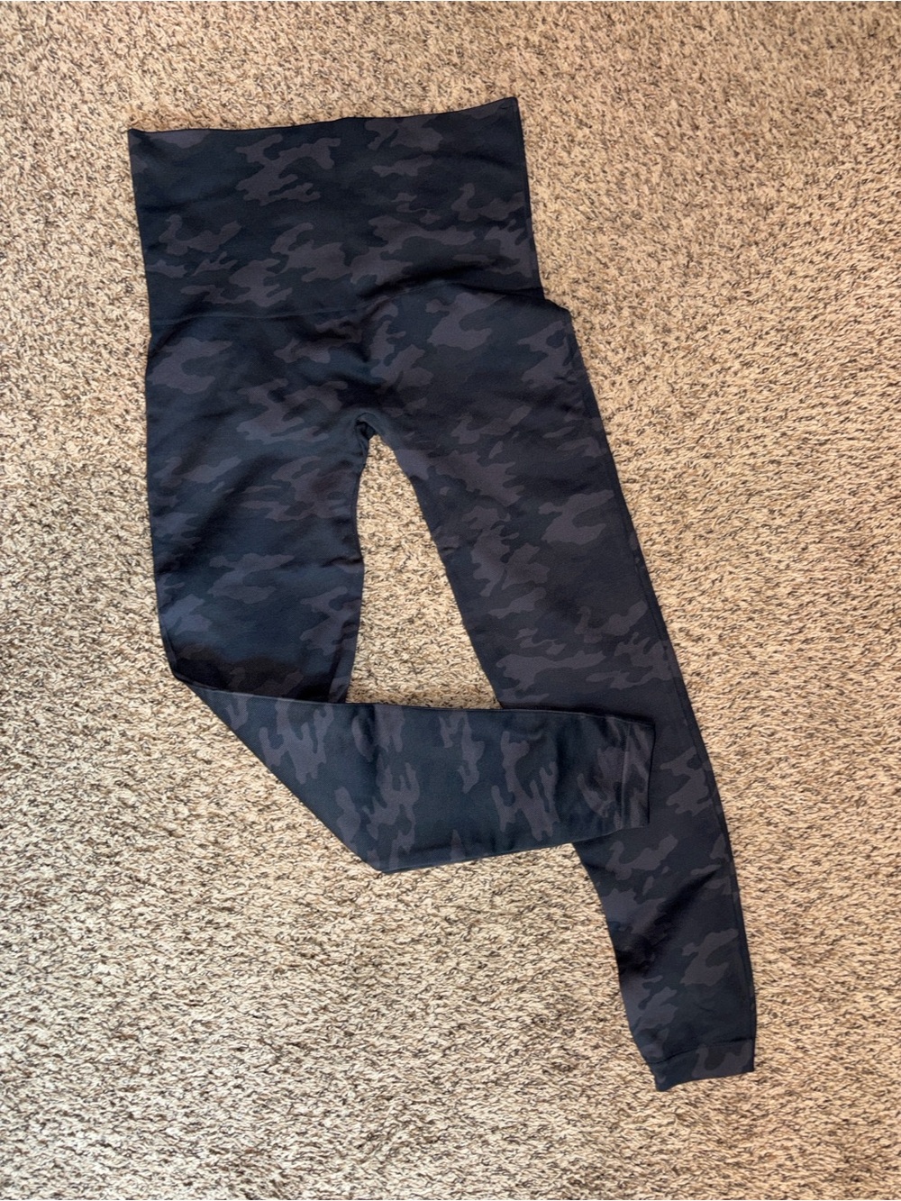 SPANX Black Camouflage High-Waist Leggings